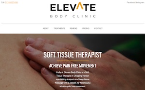 elevate body clinic website by boray designs
